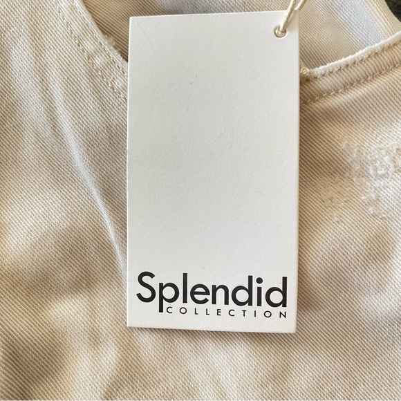 NEW! Splendid Rhiannon Denim Maxi Skirt Front Slit Light Distressed Cream Medium - Picture 11 of 14